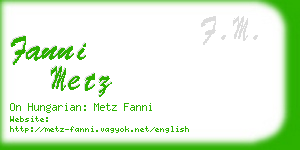 fanni metz business card